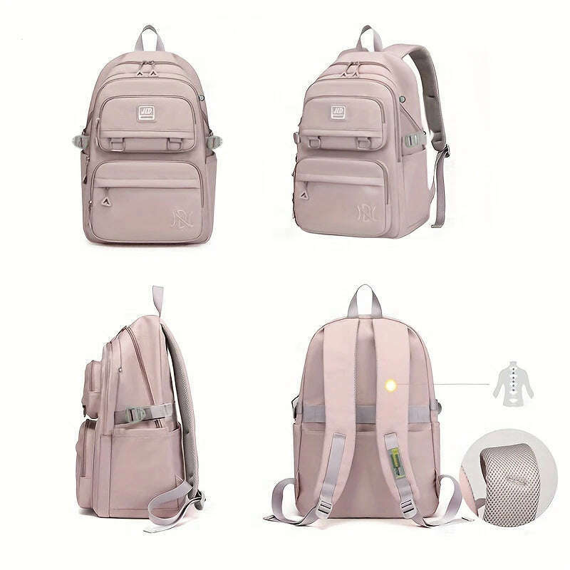 Large Capacity Students Backpack Casual Waterproof Nylon Double Shoulder Bag Fashion Travel College Bag - KIMLUD