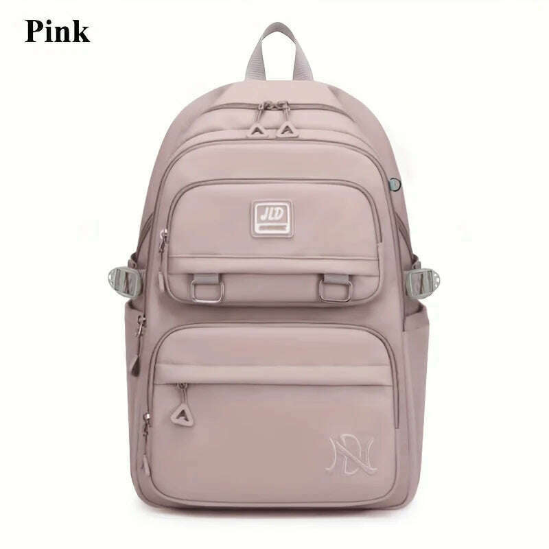 KIMLUD, Large Capacity Students Backpack Casual Waterproof Nylon Double Shoulder Bag Fashion Travel College Bag, Pink, KIMLUD APPAREL - Womens Clothes