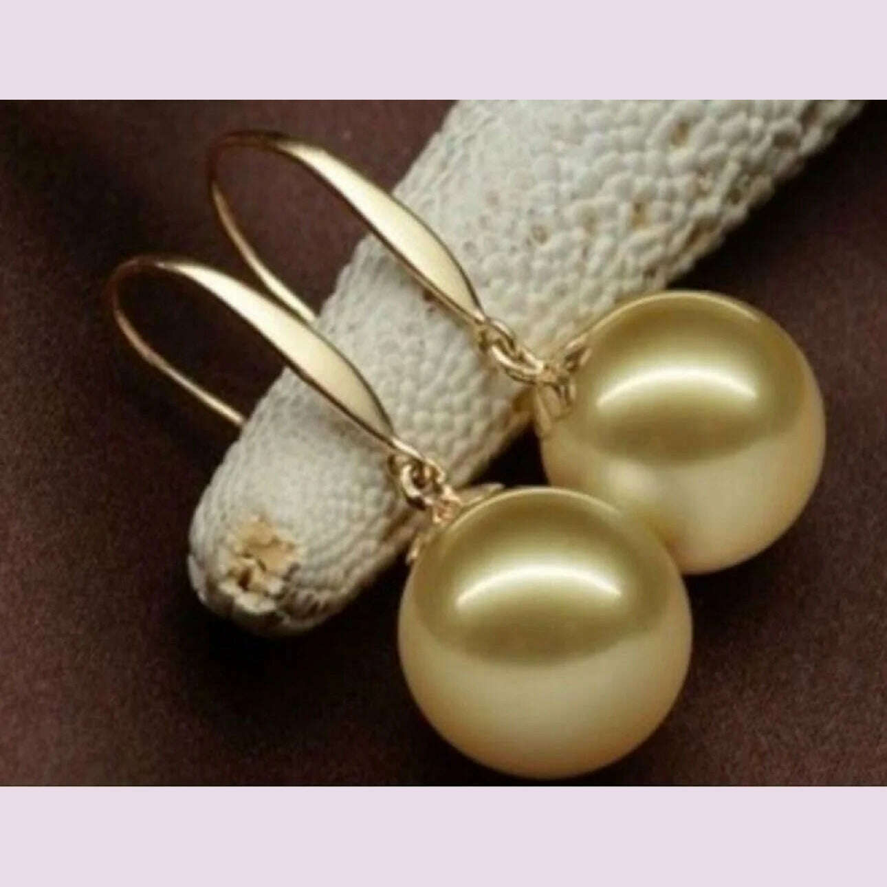 Large quantity AAA 13mm natural South Sea pearl earrings in 14k gold and 4 colors - KIMLUD