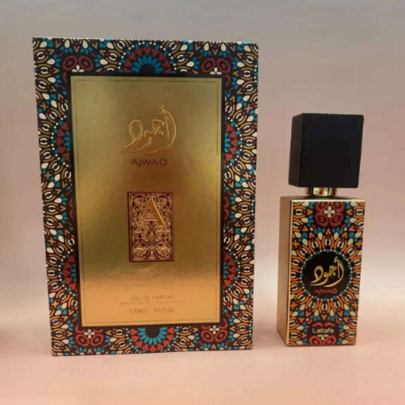 KIMLUD, Lattafa AJWAD perfumes Arab Middle East Dubai men and women perfume high-end gift box packaging 100ml, yellow, KIMLUD APPAREL - Womens Clothes