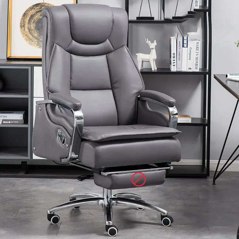 Lazy Luxairy Rotating Office Chair Leather Executive Lounge Ergonomic Office Chair Nordic Design High Back Cadeiras Furniture - KIMLUD