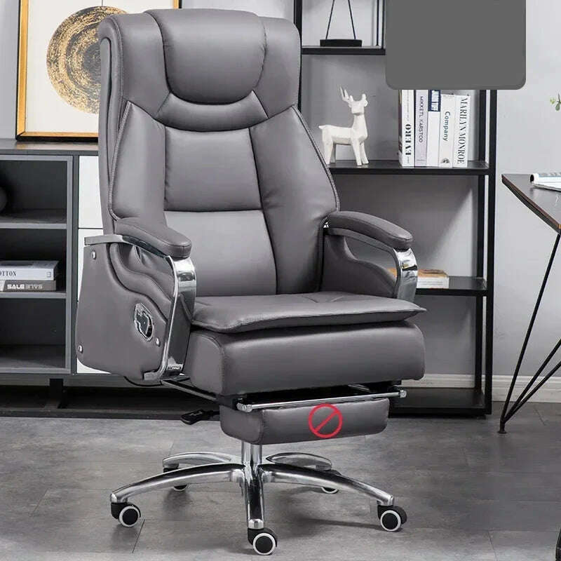 Lazy Luxairy Rotating Office Chair Leather Executive Lounge Ergonomic Office Chair Nordic Design High Back Cadeiras Furniture - KIMLUD