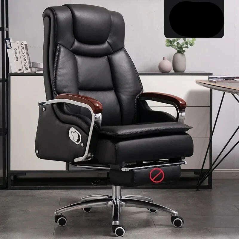 Lazy Luxairy Rotating Office Chair Leather Executive Lounge Ergonomic Office Chair Nordic Design High Back Cadeiras Furniture - KIMLUD