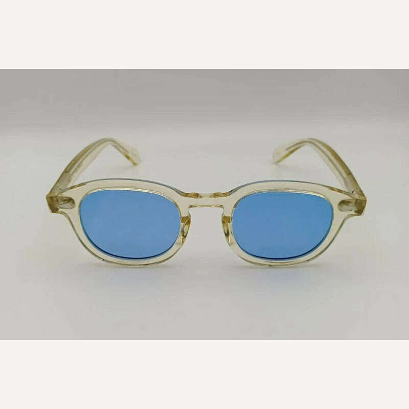 KIMLUD, Lemtosh Sunglasses Man Johnny Depp Polarized Sun Glasses Woman Luxury Brand Vintage Acetate Frame Blue Night Vision Goggles, KIMLUD Womens Clothes