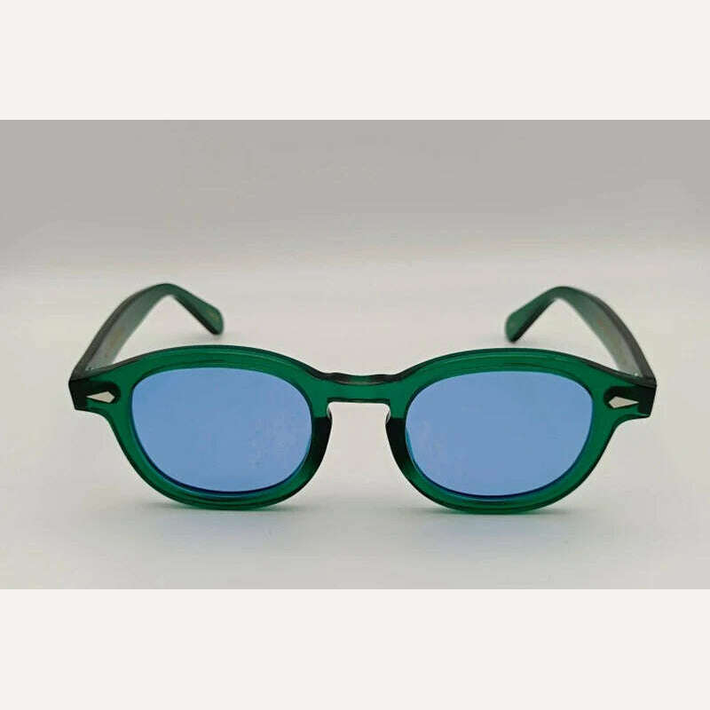 KIMLUD, Lemtosh Sunglasses Man Johnny Depp Polarized Sun Glasses Woman Luxury Brand Vintage Acetate Frame Blue Night Vision Goggles, C17 Night Vision / CHINA / With Box Small, KIMLUD Womens Clothes