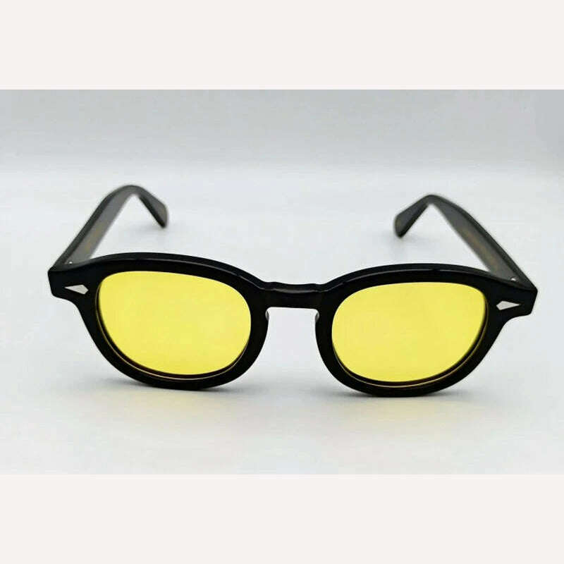 KIMLUD, Lemtosh Sunglasses Man Johnny Depp Polarized Sun Glasses Woman Luxury Brand Vintage Acetate Frame Blue Night Vision Goggles, C8 Night Vision / CHINA / With Box Small, KIMLUD Womens Clothes