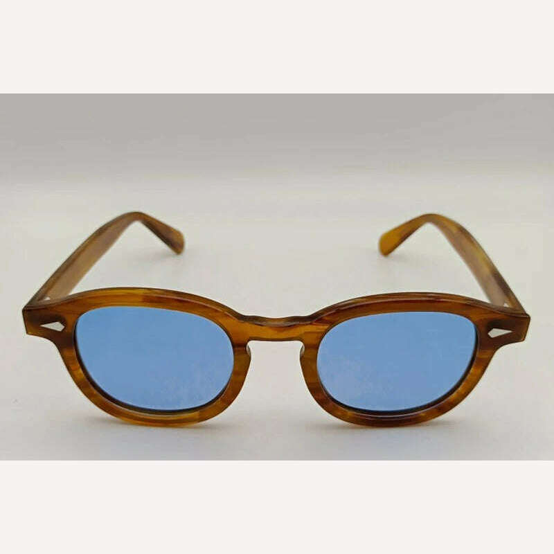 KIMLUD, Lemtosh Sunglasses Man Johnny Depp Polarized Sun Glasses Woman Luxury Brand Vintage Acetate Frame Blue Night Vision Goggles, C12 Night Vision / CHINA / With Box Small, KIMLUD Womens Clothes