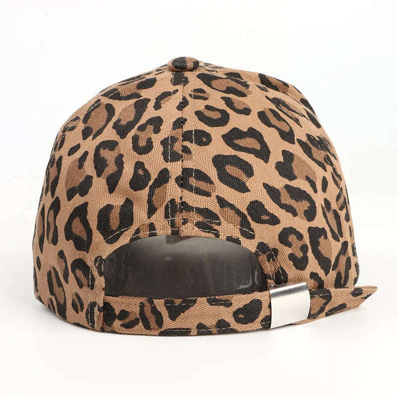 KIMLUD, Leopard Print Cotton Baseball Caps Men Women Snapback Hip Hop Hat Spring Summer Sun Gorras Unisex Adjustable Peaked Cap, KIMLUD Womens Clothes