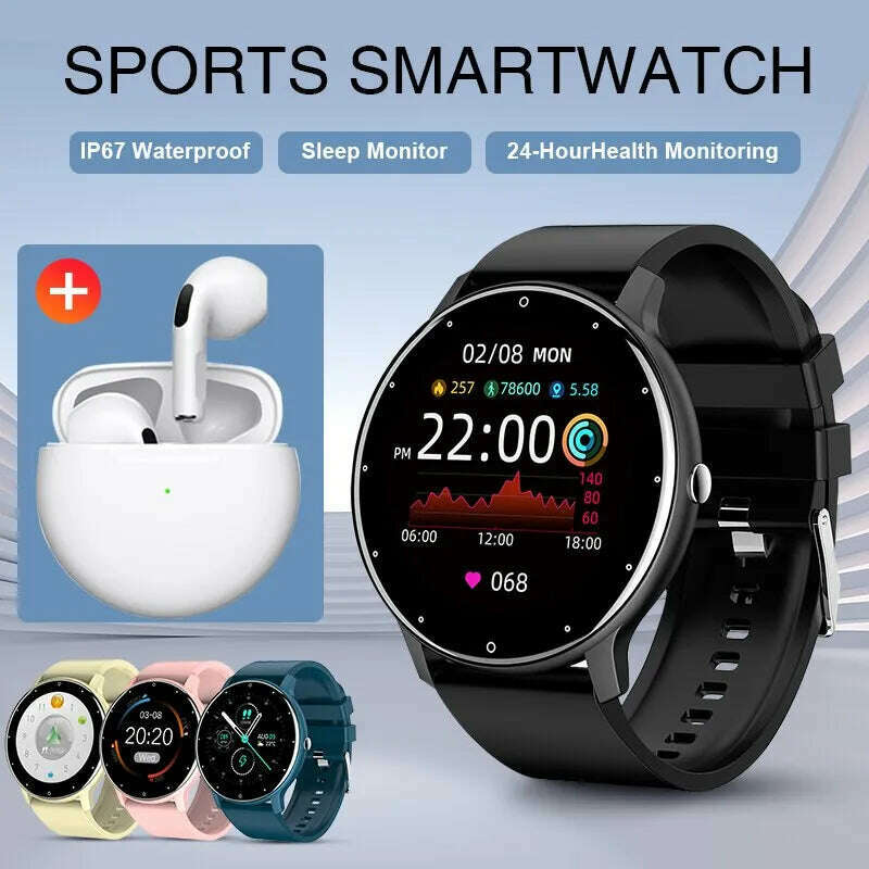 LIGE 2024 New Men Smart Watch Real-time Activity Tracker Heart Rate Monitor Sports Women Smart Watch Men Clock For Android IOS - KIMLUD