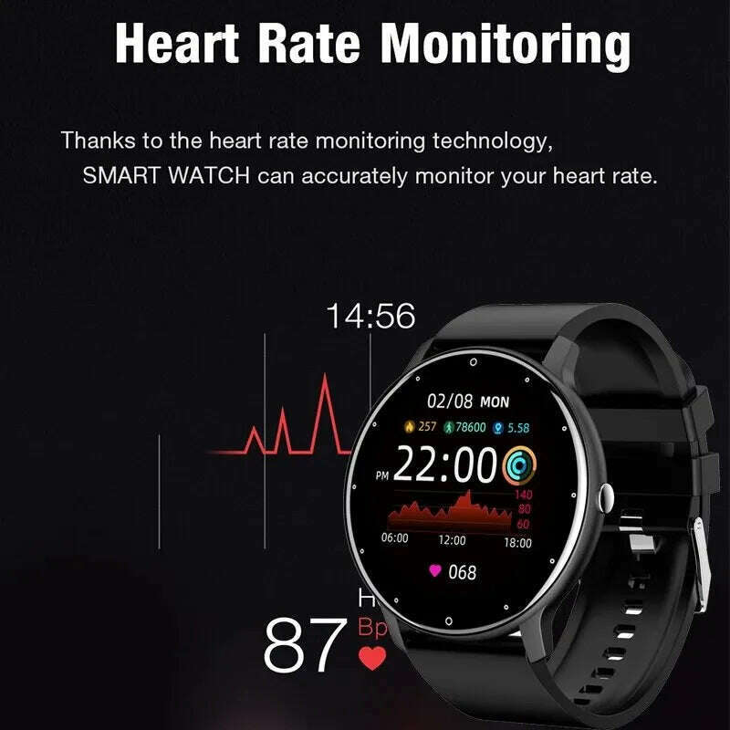 KIMLUD, LIGE 2024 New Men Smart Watch Real-time Activity Tracker Heart Rate Monitor Sports Women Smart Watch Men Clock For Android IOS, KIMLUD Womens Clothes