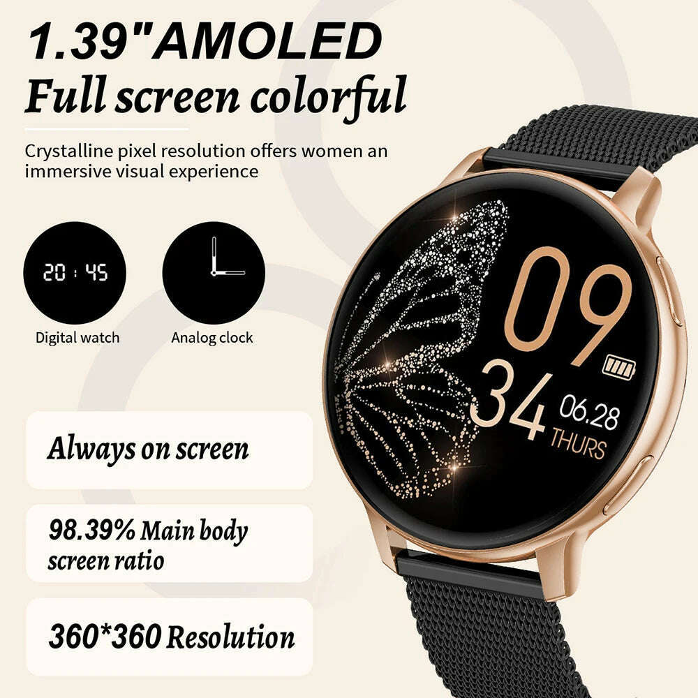 KIMLUD, LIGE Bluetooth Call Smart Watch Women Custom Dial Steel Watches Men Sports Fitness Tracker Heart Rate Smartwatch For Android IOS, KIMLUD Womens Clothes