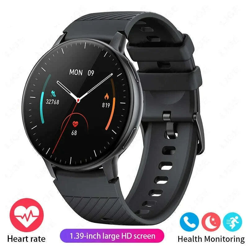 KIMLUD, LIGE Bluetooth Call Smart Watch Women Custom Dial Steel Watches Men Sports Fitness Tracker Heart Rate Smartwatch For Android IOS, black, KIMLUD APPAREL - Womens Clothes