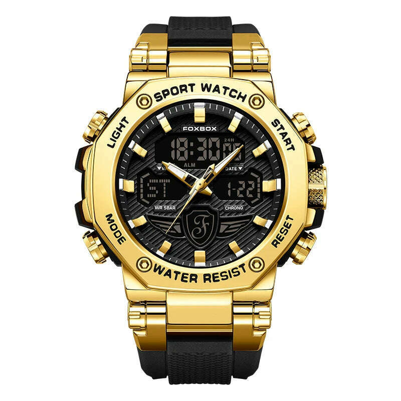 KIMLUD, LIGE Diver Watch Men LIGE Top Brand Luxury Men's Quartz Wristwatches Military Sports Waterproof Chronograph Relogios Masculino, gold, KIMLUD APPAREL - Womens Clothes