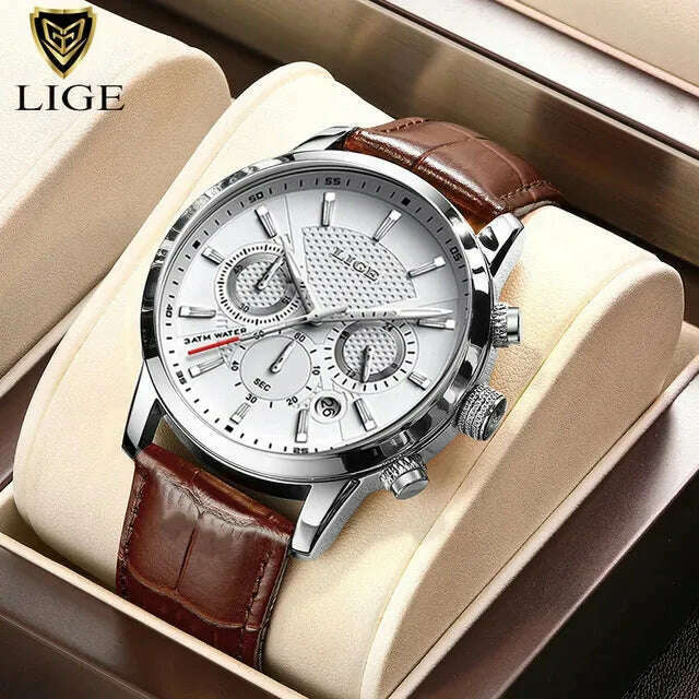 KIMLUD, LIGE Fashion Watch for Men Top Brand Luxury Business Men Watches Sport Quartz Chronograph Waterproof Wristwatch Man Reloj Hombre, KIMLUD Womens Clothes