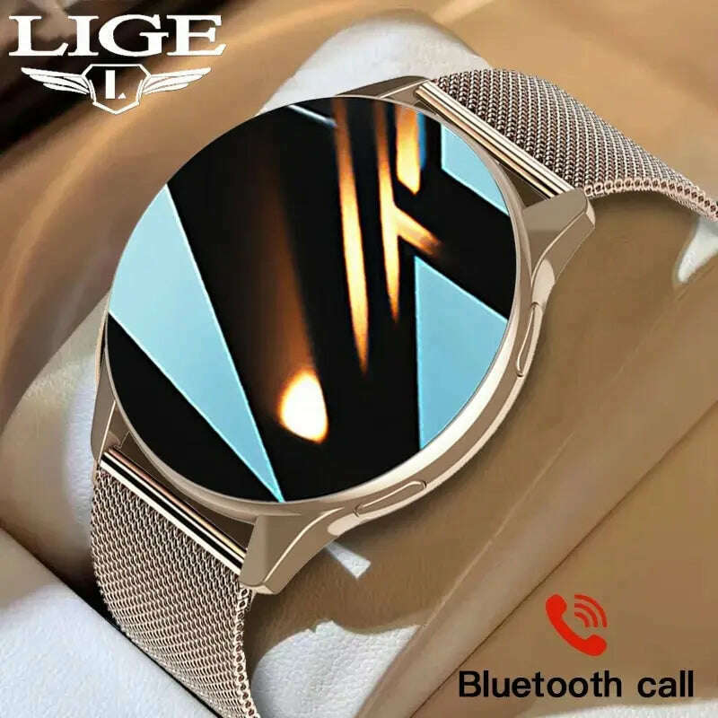 LIGE Men Smart Watch Women Heart Rate Blood Pressure Monitoring Bluetooth Call Smart Watches Men IP67 Waterproof Men Smartwatch - KIMLUD