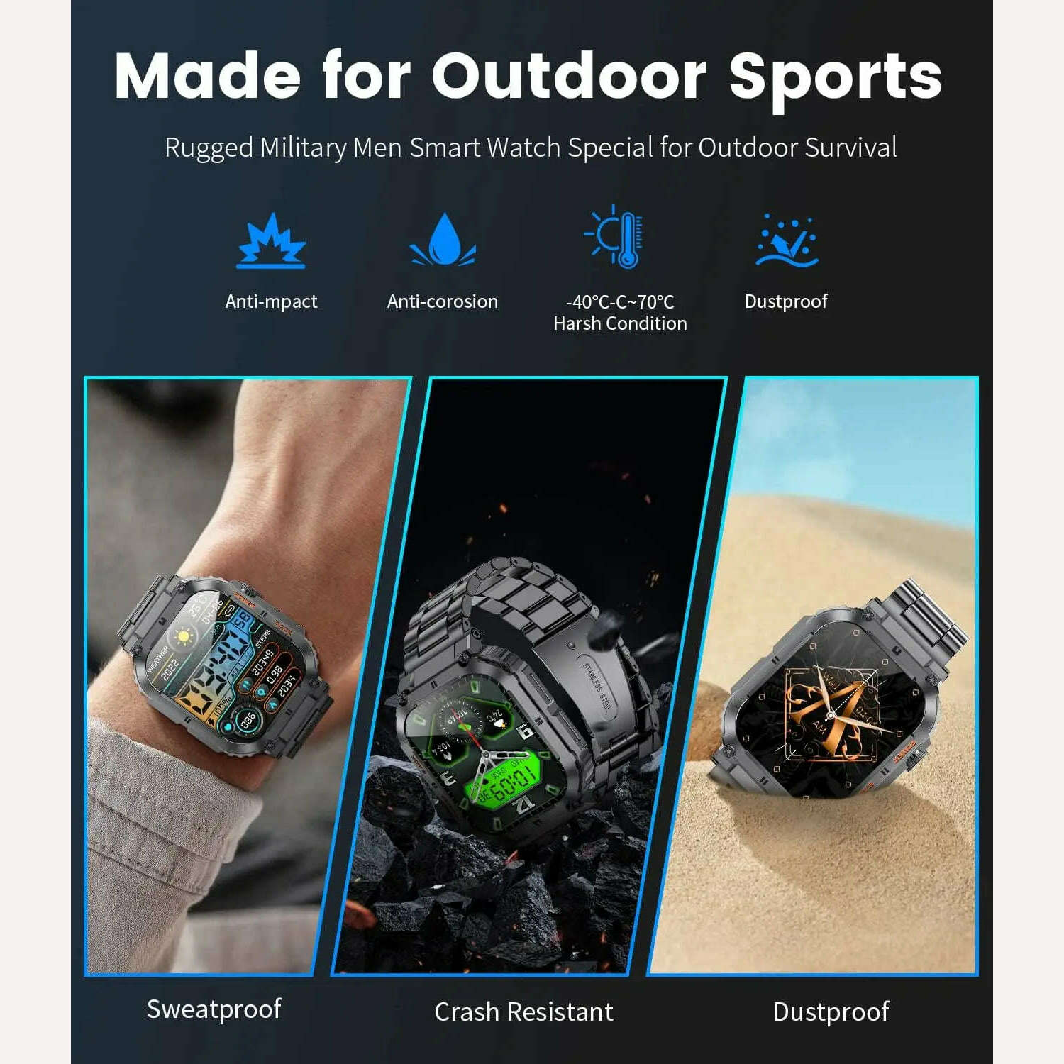 KIMLUD, LIGE Smart Watch Men 1.96" Sports Fitness Bracelet Waterproof Voice Assistant Bluetooth Call For Android IOS Smartwatch New 2024, KIMLUD Womens Clothes