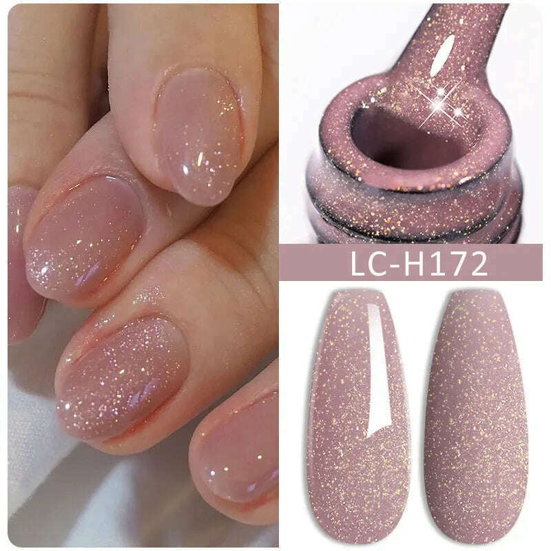 KIMLUD, LILYCUTE 7ML Sparkling Glitter Rainbow Cat Magnetic Gel Nail Polish 9D Colorful  Semi Permanent Soak Off Nail Art UV Gel Varnish, LC-F172, KIMLUD APPAREL - Womens Clothes