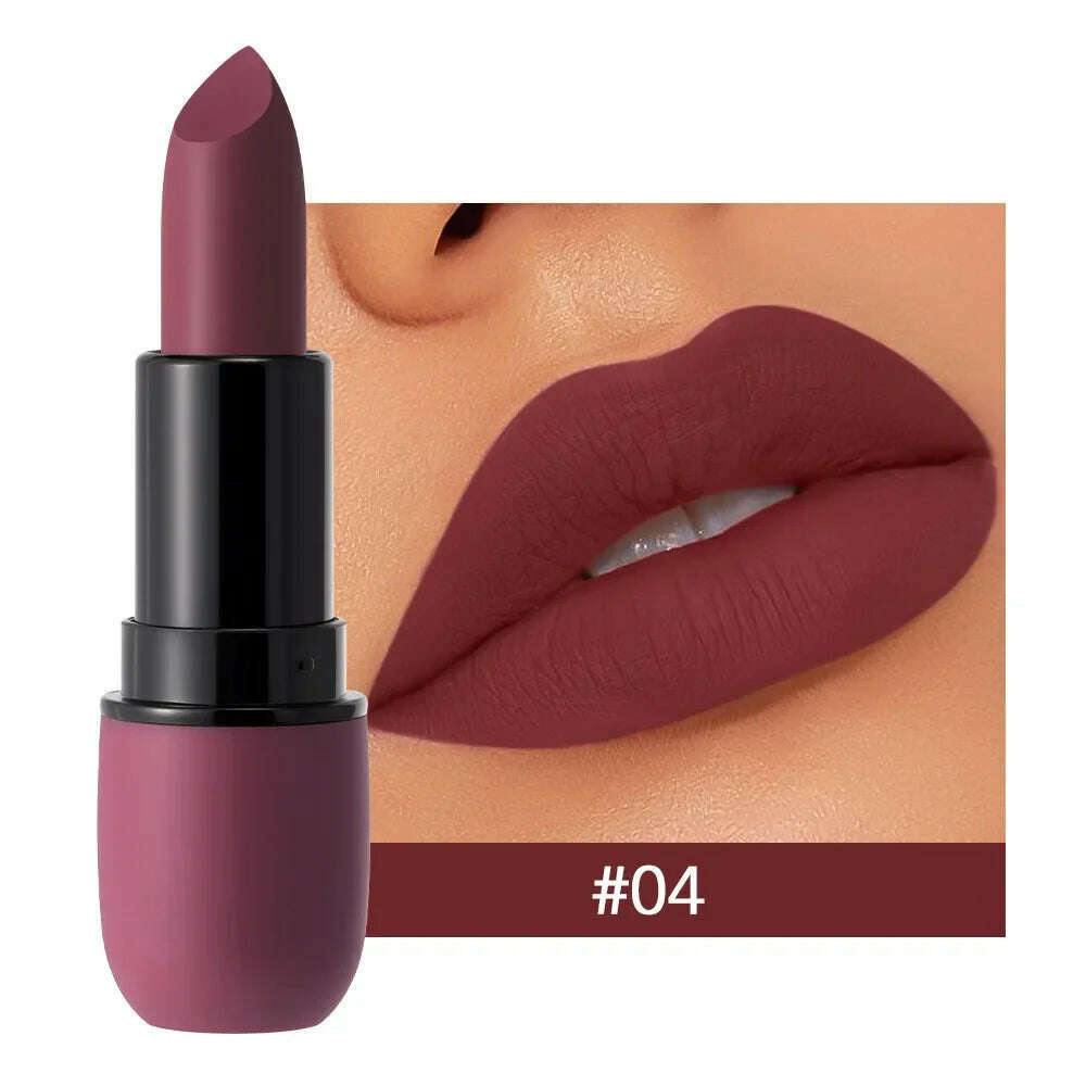 KIMLUD, Lip Glaze 6 Colors Moisture Lipstick Waterproof Non-stick Cup Lipstick 1pcs Velvet Matte Lipstick Cosmetics Soft Fog Lip Gloss, 04, KIMLUD APPAREL - Womens Clothes