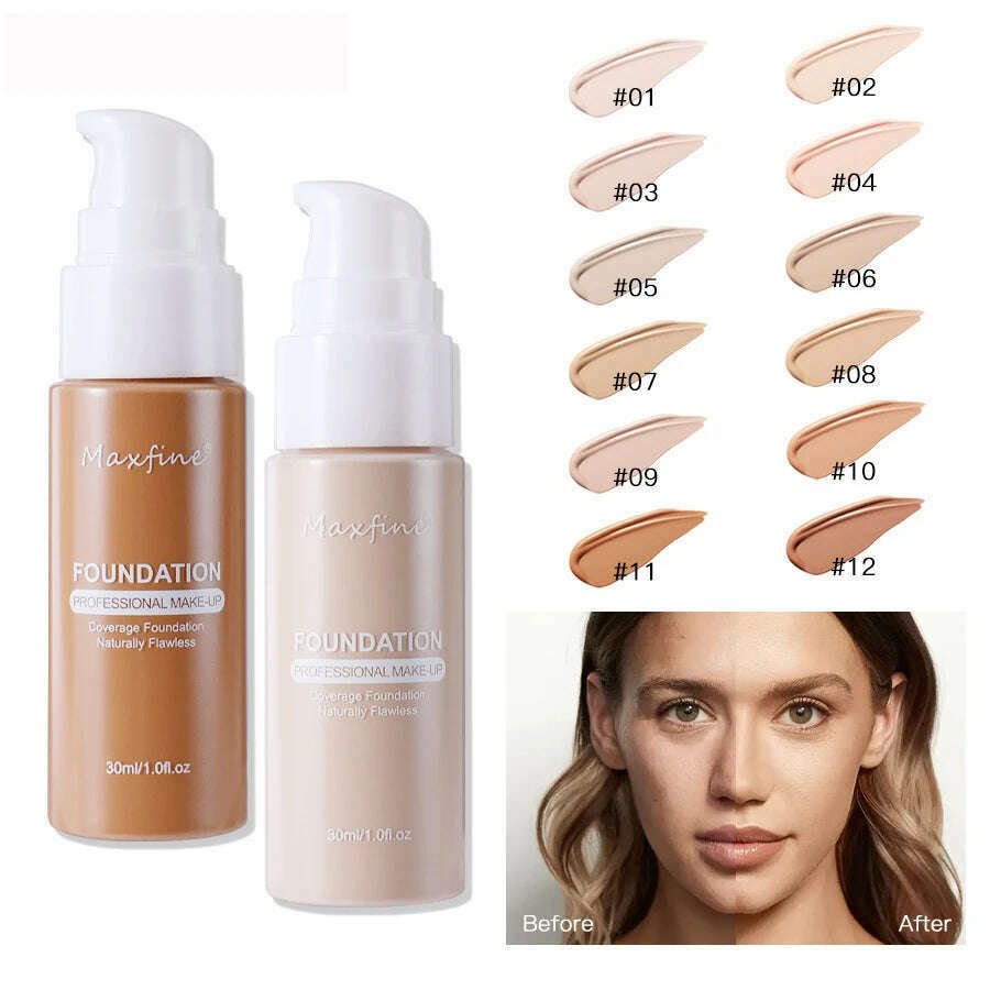 Liquid Foundation Effective Concealer Waterproof Sweat-resistant Makeup Professional Cosmetics - KIMLUD