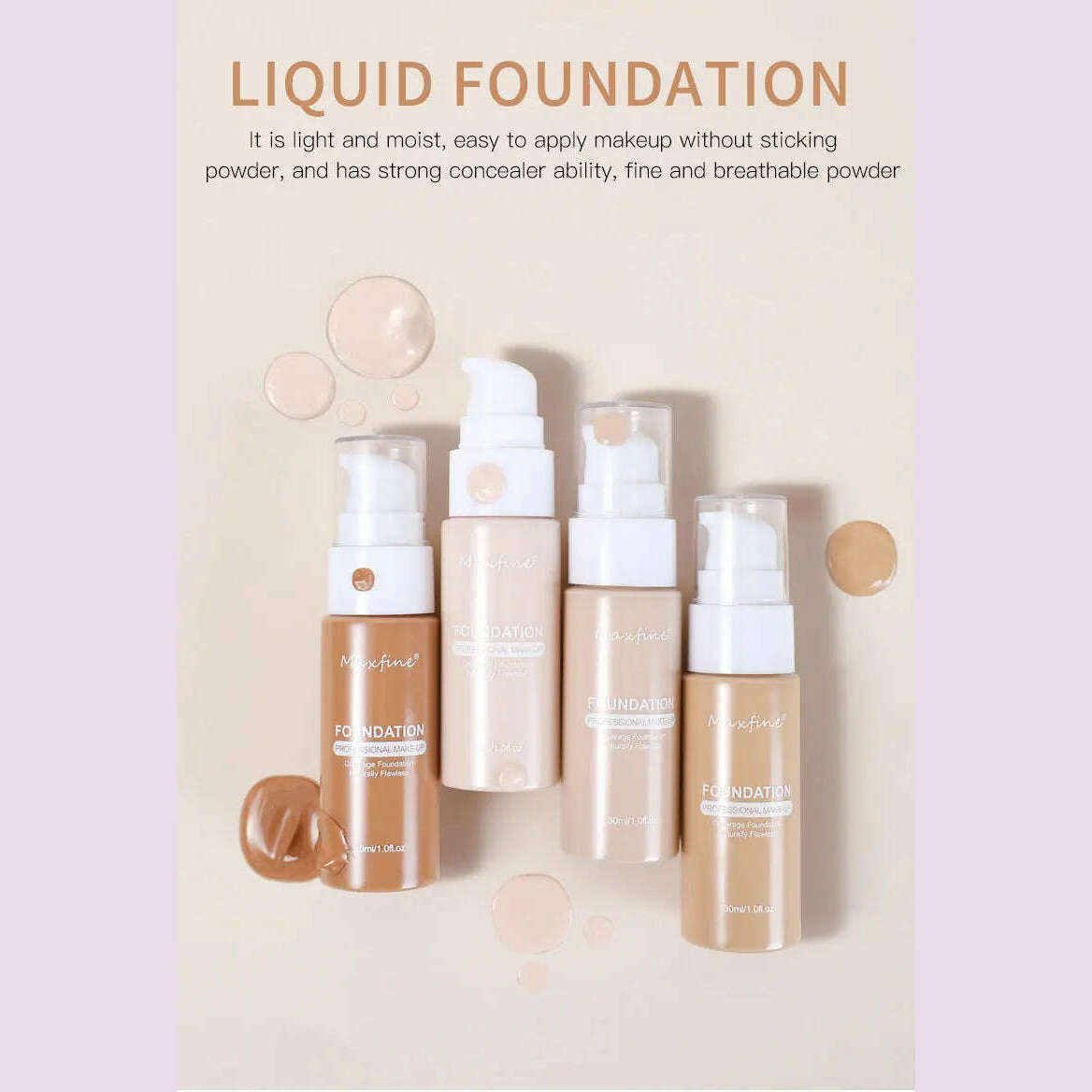 Liquid Foundation Effective Concealer Waterproof Sweat-resistant Makeup Professional Cosmetics - KIMLUD