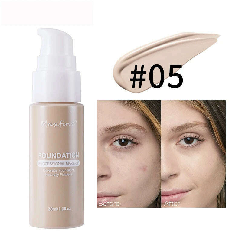 Liquid Foundation Effective Concealer Waterproof Sweat-resistant Makeup Professional Cosmetics - KIMLUD