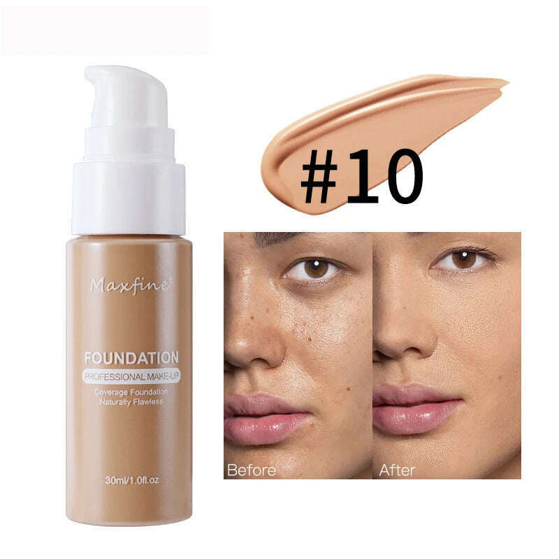 KIMLUD, Liquid Foundation Effective Concealer Waterproof Sweat-resistant Makeup Professional Cosmetics, 10, KIMLUD APPAREL - Womens Clothes