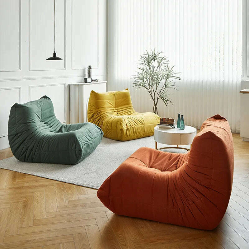 KIMLUD, Living Room Single Sofas Furniture Nordic Caterpillar Lazy Sofa Whole Sponge Single Seat Bedroom Leisure Sofa Recliner Chaises, KIMLUD Womens Clothes