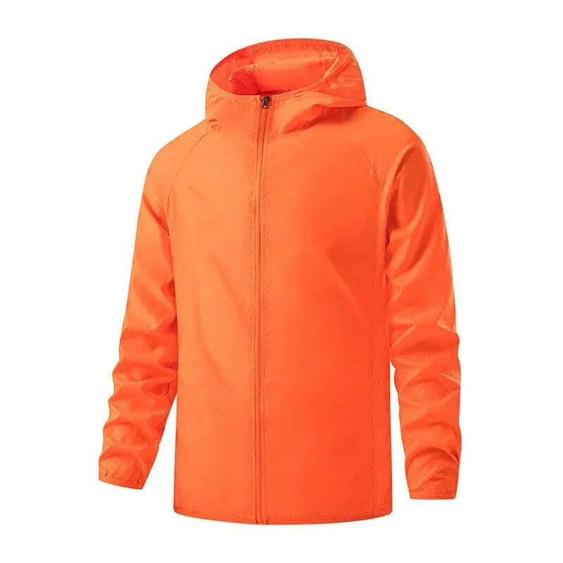 KIMLUD, LNGXO Men Women Waterproof Hiking Jackets Sun Protection Windbreaker Camping Climbing Outdoor Rain Coat Unisex Portable Clothes, Unisex Orange / XXL, KIMLUD APPAREL - Womens Clothes