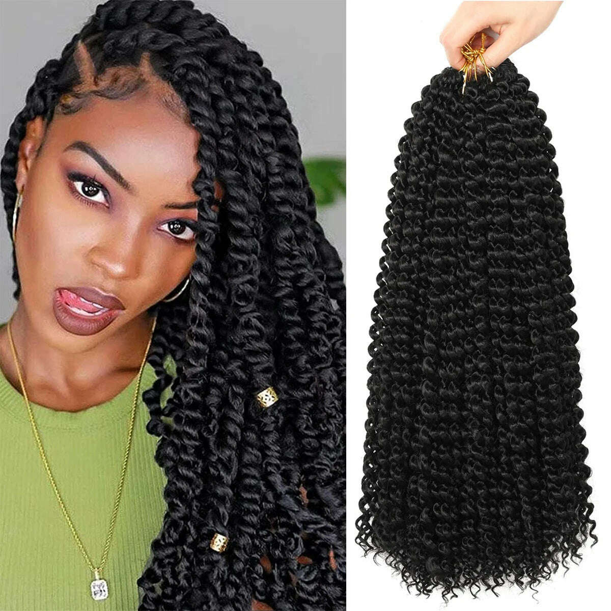 KIMLUD, Long Passion Twist Hair (18,24 Inch) Water Wave Crochet Hair for Black Women Passion Twist Crochet Hair for Butterfly Locs 1 Pac, KIMLUD Womens Clothes