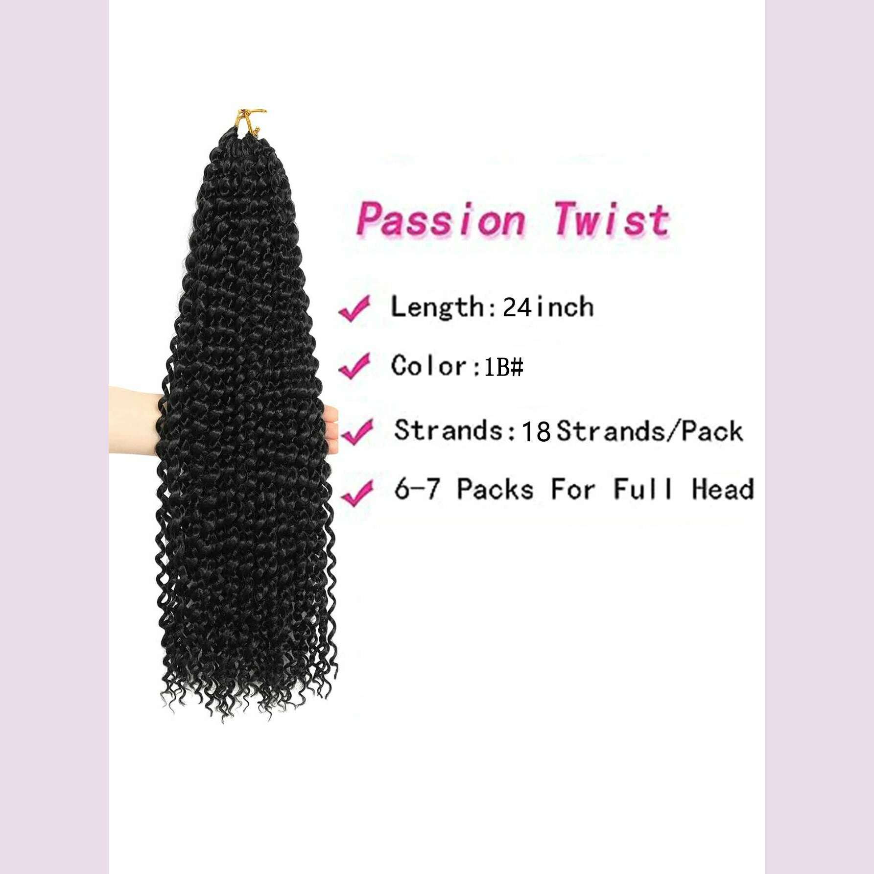 KIMLUD, Long Passion Twist Hair (18,24 Inch) Water Wave Crochet Hair for Black Women Passion Twist Crochet Hair for Butterfly Locs 1 Pac, KIMLUD Womens Clothes