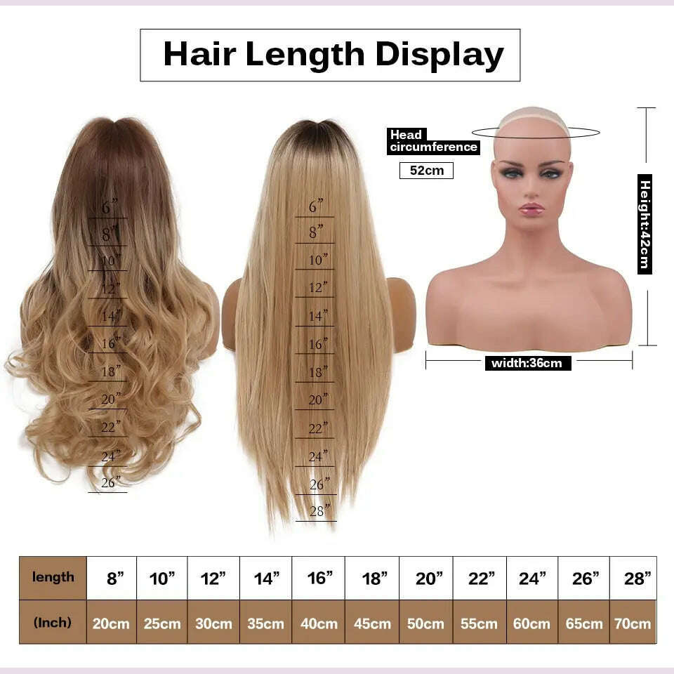 Loose Body Wave Synthetic Wigs Long Brown Blonde Ombre Wig with Bangs Wave Curl Wigs for Black Women Heat Resistant Daily Party - KIMLUD