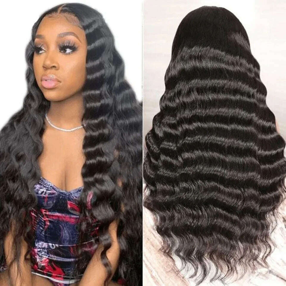 KIMLUD, Loose Deep Wave 13x4 Lace Front Human Hair Wig Brazilian Glueless Wigs For Women 4x4 Human Hair Lace Frontal Wig Pre Plucked ﻿, KIMLUD Womens Clothes