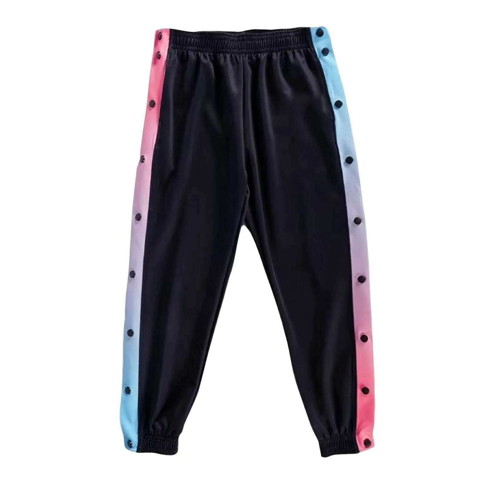 KIMLUD, Loose Fit Button Side Basketball Training Joggers With Elastic Cuffs Nine Point Pants For Men's Fashion Trend Gradient, KIMLUD Womens Clothes