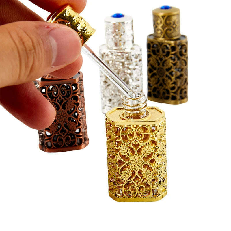 KIMLUD, Luxury 3ml Mini Antiqued Perfume Refillable Bottle Arab Style Essential Oils Atomizer Perfume Spray Bottle, KIMLUD Womens Clothes