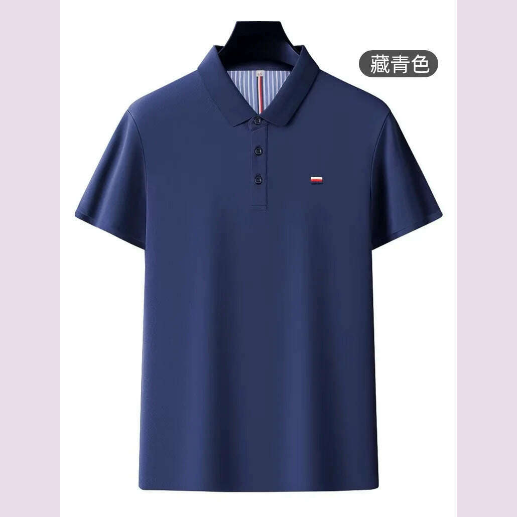 KIMLUD, Luxury brand classic embroidered POLO shirt men's short sleeve lapel summer high-quality ice silk breathable casual Paul T-shirt, KIMLUD Womens Clothes