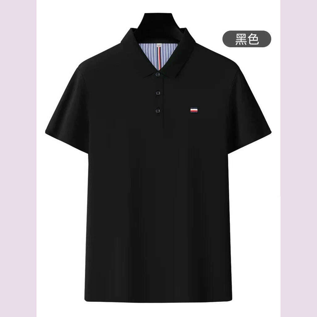 KIMLUD, Luxury brand classic embroidered POLO shirt men's short sleeve lapel summer high-quality ice silk breathable casual Paul T-shirt, KIMLUD Womens Clothes