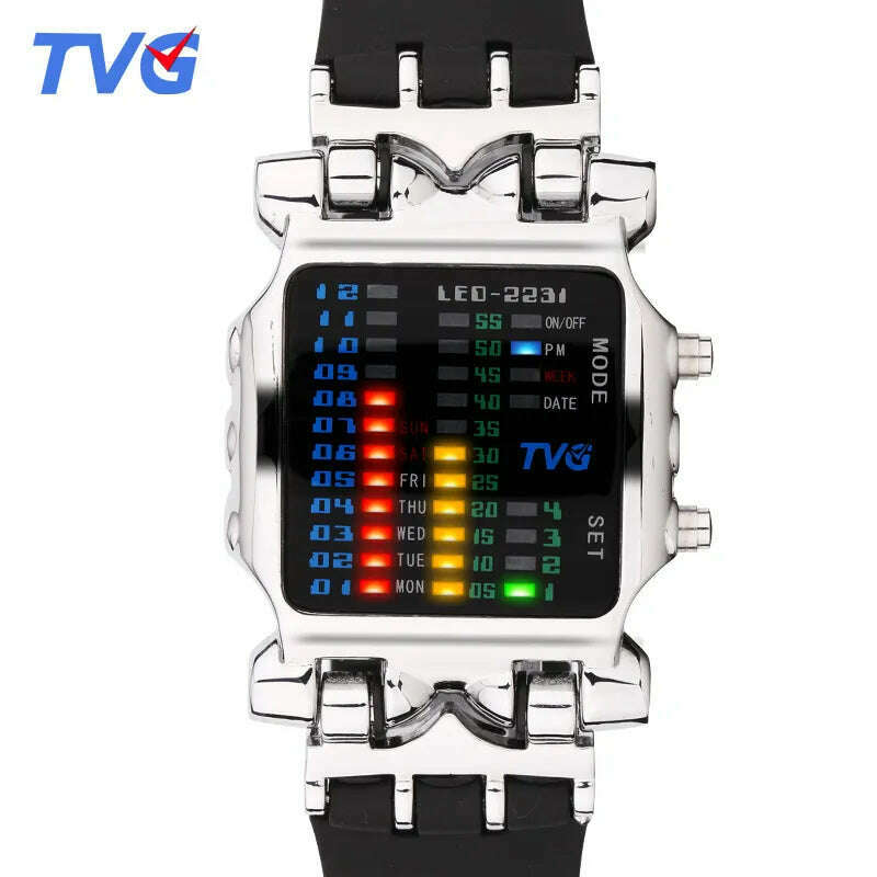 KIMLUD, Luxury Brand TVG Watches Men Fashion Rubber Strap LED Digital Watch Men Waterproof Sports Military Watches Relogios Masculino, KIMLUD Womens Clothes