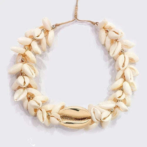 KIMLUD, Luxury Fashion Baroque shell Pearl Bracelet for Women Summer New Sun pendant lock Charm Necklace Party Jewelry Accessories, necklace 20, KIMLUD APPAREL - Womens Clothes