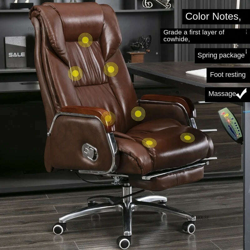 KIMLUD, Luxury High Back Office Chairs with Massage Comfortable Ergonomic Recliner Home Office Boss Chairs High-end Lifting Swivel Chair, massage-Note color-B, KIMLUD APPAREL - Womens Clothes