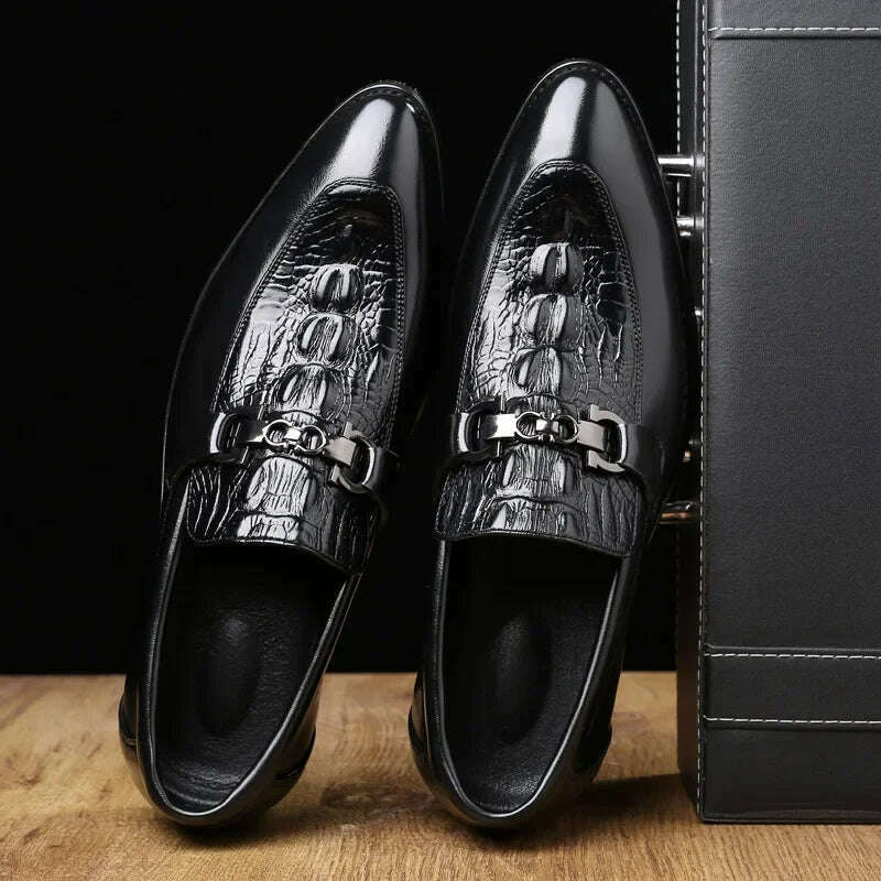 Luxury Men Leather Shoes Fashion Wedding Party Shoes Luxury Men Designer Business Flats Shoes Large Size 2020 New rty6 - KIMLUD