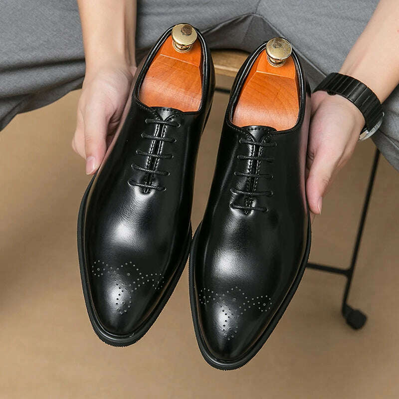 KIMLUD, Luxury Mens Leather Shoes High Quality Men's Shoes Fashion Oxford Wedding Men Dress Leather Shoes 2024 Gentleman Office Man Shoe, KIMLUD Womens Clothes