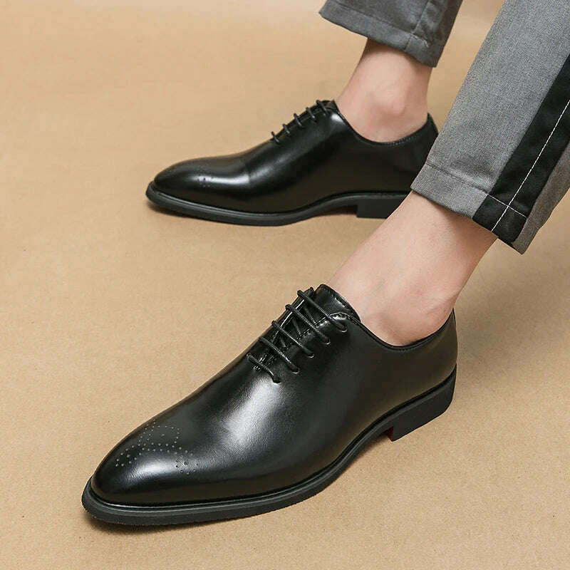 KIMLUD, Luxury Mens Leather Shoes High Quality Men's Shoes Fashion Oxford Wedding Men Dress Leather Shoes 2024 Gentleman Office Man Shoe, KIMLUD Womens Clothes