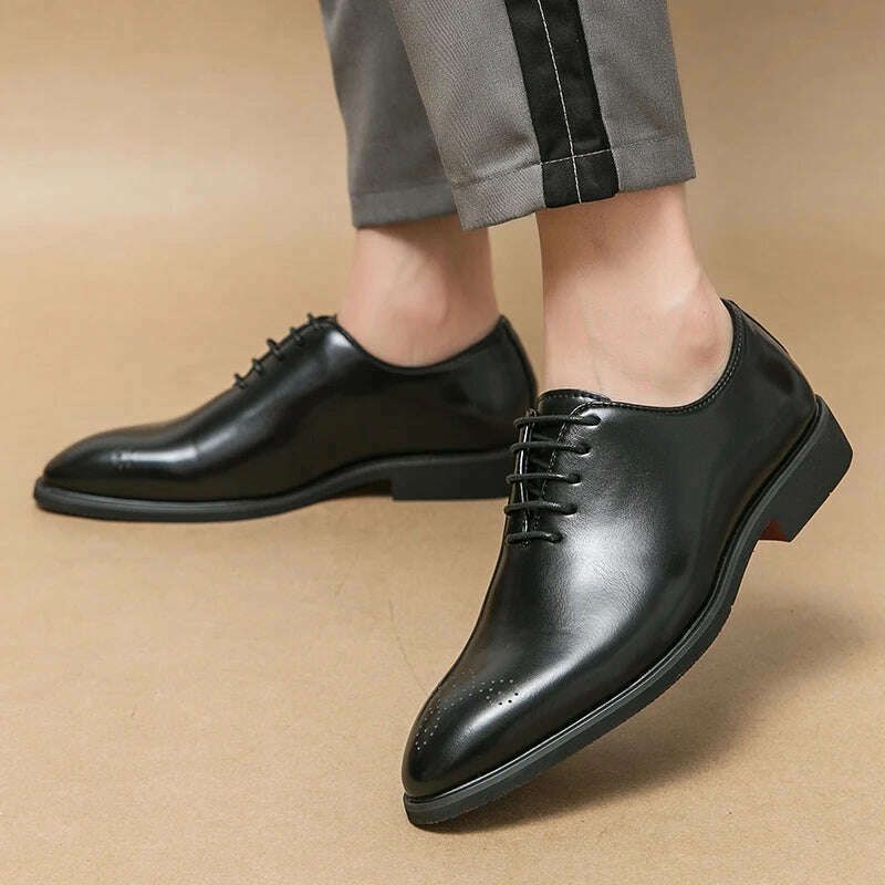 KIMLUD, Luxury Mens Leather Shoes High Quality Men's Shoes Fashion Oxford Wedding Men Dress Leather Shoes 2024 Gentleman Office Man Shoe, KIMLUD Womens Clothes