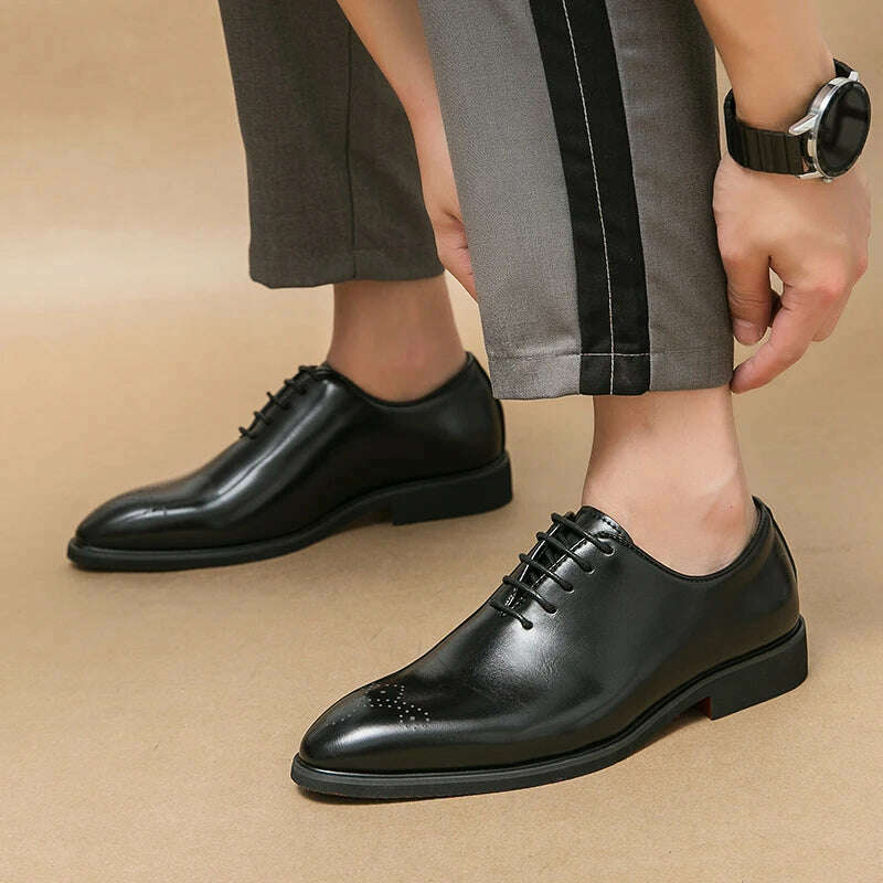 KIMLUD, Luxury Mens Leather Shoes High Quality Men's Shoes Fashion Oxford Wedding Men Dress Leather Shoes 2024 Gentleman Office Man Shoe, KIMLUD Womens Clothes