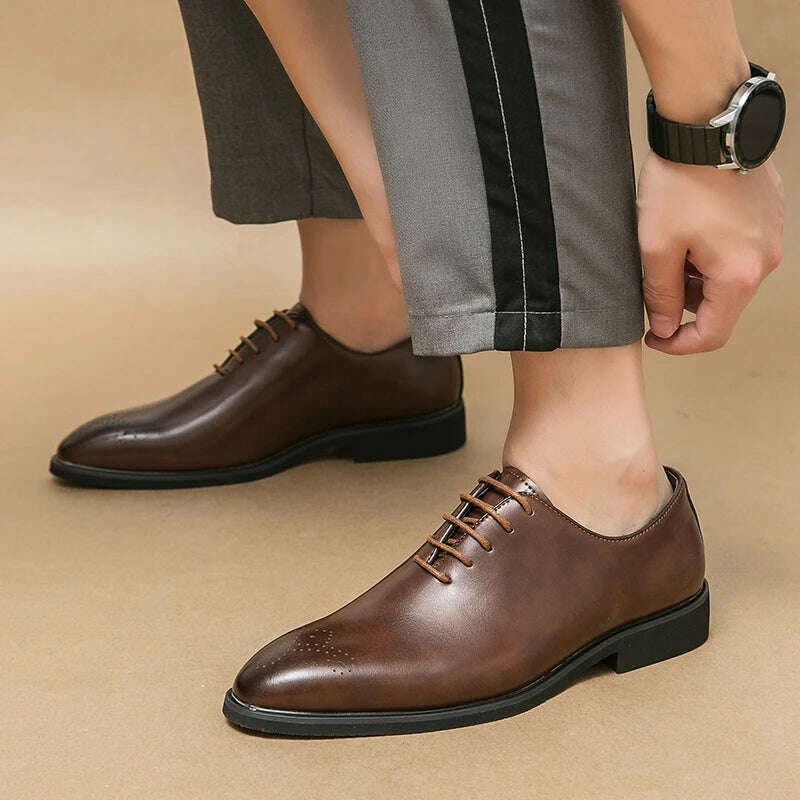 KIMLUD, Luxury Mens Leather Shoes High Quality Men's Shoes Fashion Oxford Wedding Men Dress Leather Shoes 2024 Gentleman Office Man Shoe, KIMLUD Womens Clothes