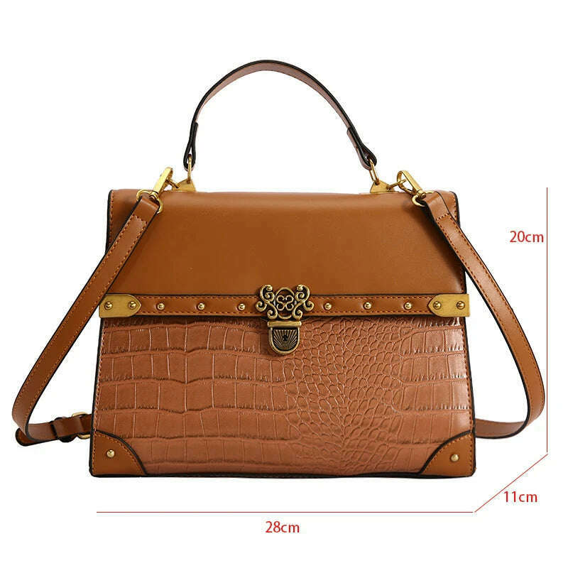 Luxury Purple Handbag Classic Women Bag 2024 New Designer Shoulder Bag High Quality Solid Pu Leather Crossbody Small Square Bag - KIMLUD