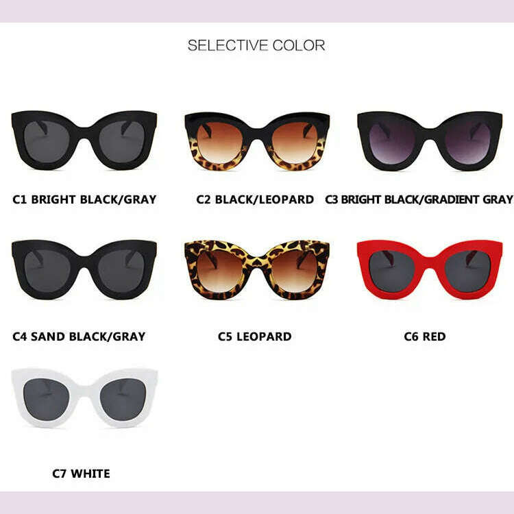 Luxury Rectangle sunglasses women brand designer retro cat eye sun glasses Female Eyewear UV400 oculos - KIMLUD