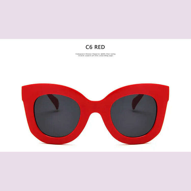 Luxury Rectangle sunglasses women brand designer retro cat eye sun glasses Female Eyewear UV400 oculos - KIMLUD