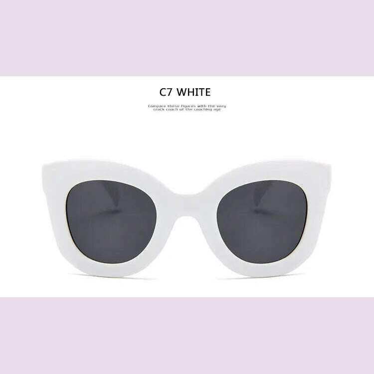 KIMLUD, Luxury Rectangle sunglasses women brand designer retro  cat eye sun glasses Female Eyewear UV400 oculos, C7, KIMLUD APPAREL - Womens Clothes