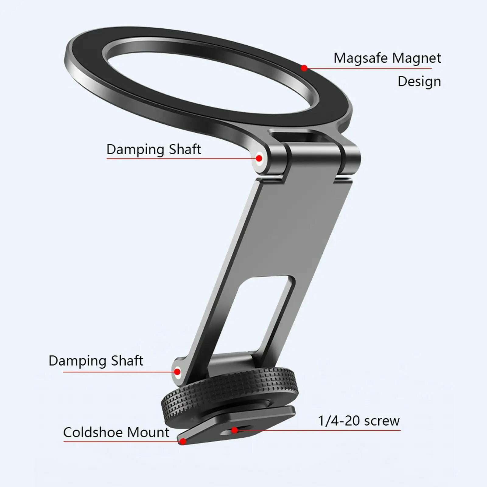 Magnetic Magsafe Phone Holder Mount Folding Cold Shoe Metal Phone Holder Horizontal Vertical Shooting for Camera Monitor Tripod - KIMLUD